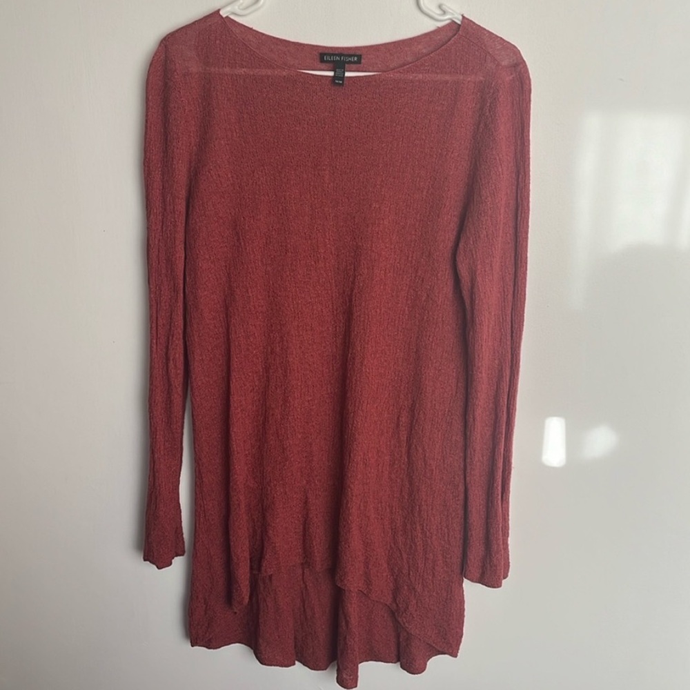 Eileen Fisher 100% Organic Linen Top Sz M